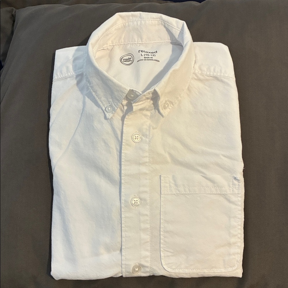 Boys Wonder Nation White Casual Button Down Shirt